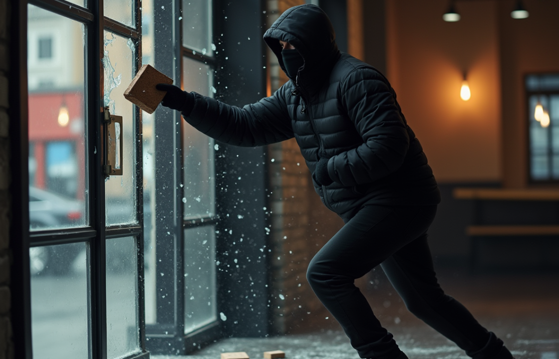 broken storefront window